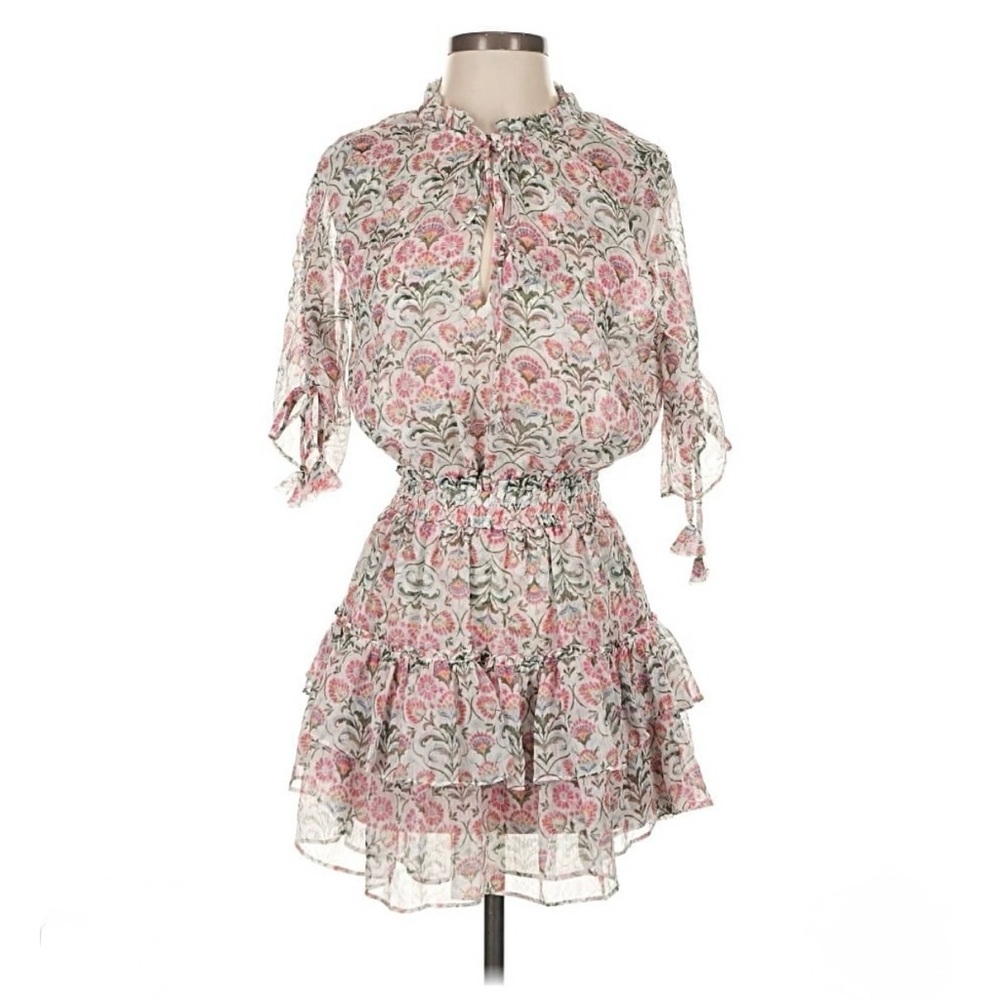 Misa Los Angeles Pink and White Floral Mini Dress